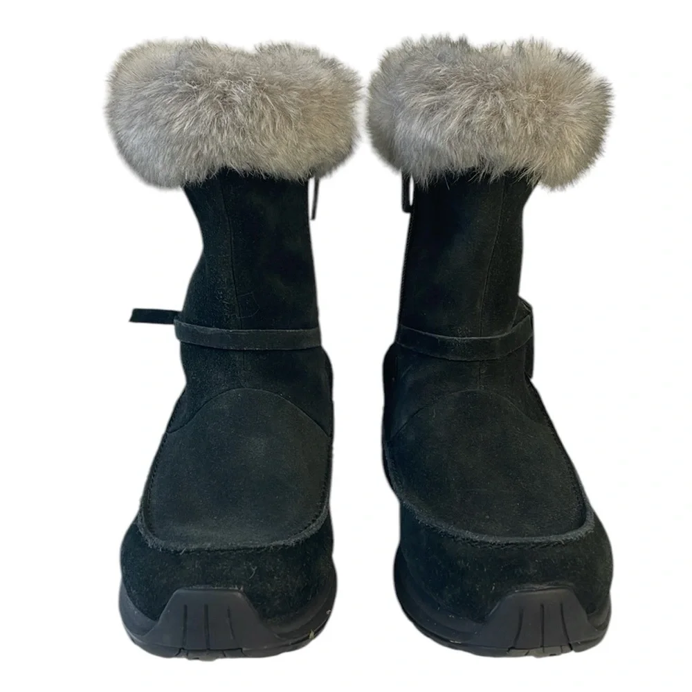 Sorel Northern Lite Tall‎ Boots Black Suede Fluffy Fur Waterproof Women’s size 7
